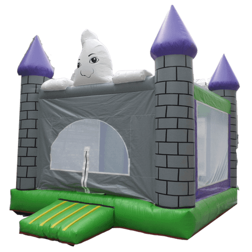 Детский надувной батут "Замок каспера" с крышей