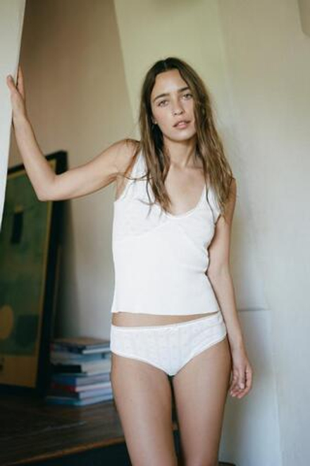 ZARA АЖУРНЫЕ ТРУСЫ С АТЛАСНЫМ БАНТОМ, БЕЛЫЙ