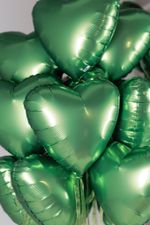 Шар (19''/48 см) Сердце, Зеленый мох, Бохо, 1 шт.