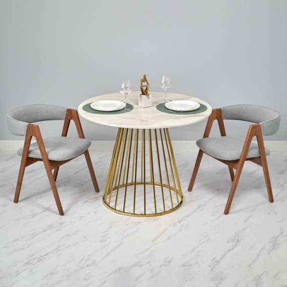 Стул Halston, орех, серое букле