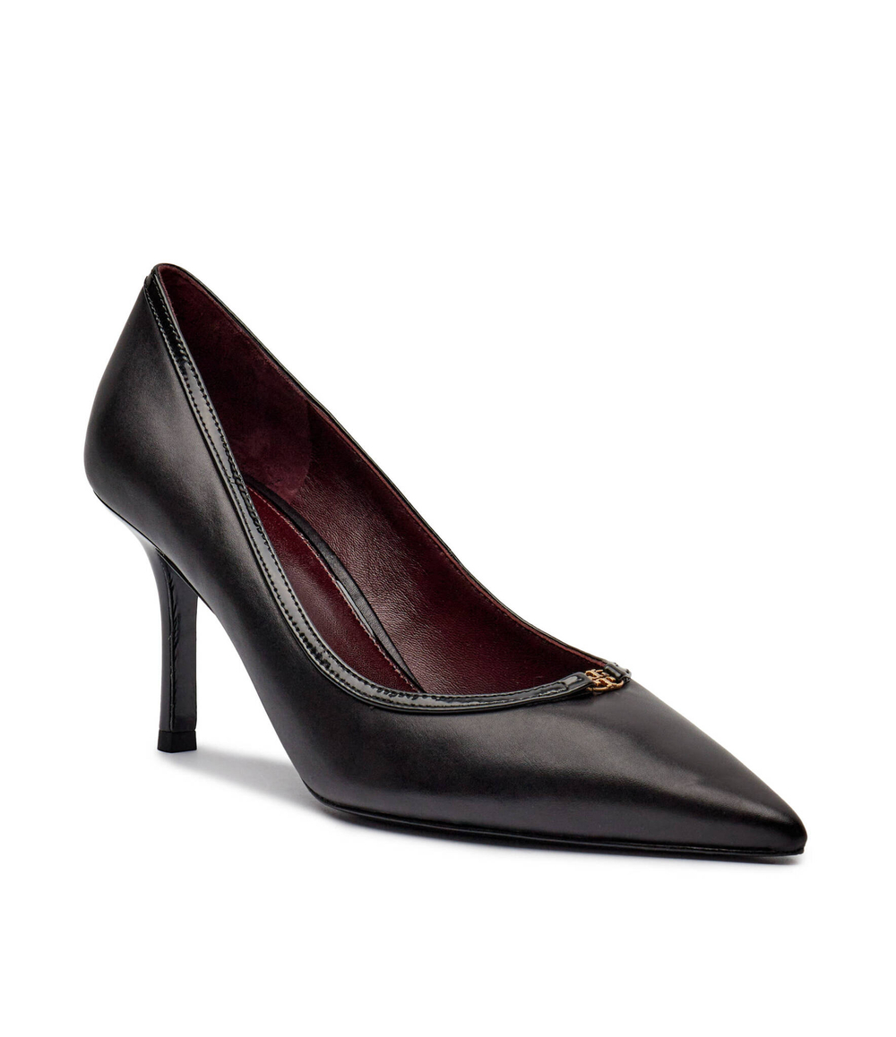 Кожаные туфли на шпильках double t buckle TORY BURCH - черный(160134)