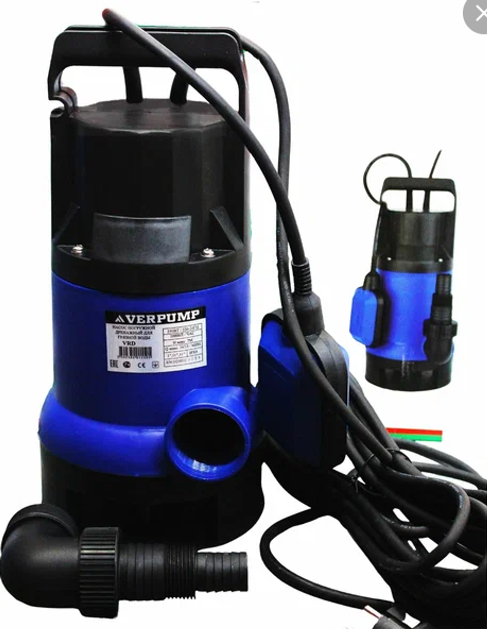 Насос фекальный ViEiR VRD1100, 1100 Вт, 250 л/мин, Н-11 м