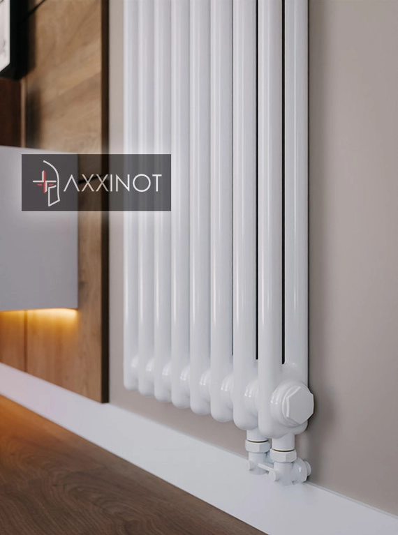 Axxinot Sentir 2200 - двухтрубный трубчатый радиатор высотой 2000 мм, нижнее подключение с термовентилем