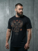 Футболка спортивная хлопковая мужская черная LEGENDA Герб