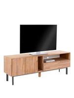 Тумба под телевизор 158х40х56, Виби, комод для ТВ, массив дуба на металлических ножках, в стиле лофт, Dipriz