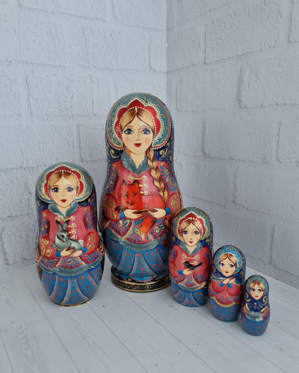 Матрёшка 21см  "С лисичкой" 5мест