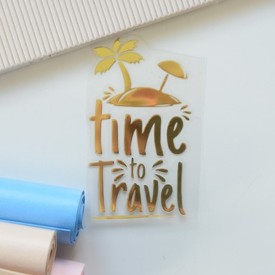 Картинка из термотрансферной пленки "Пальмы, time to travel"