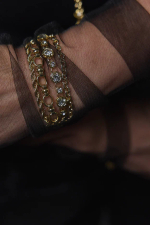 Браслет "Богема" с цирконами, оттенок золото