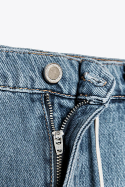 ZARA ДЖИНСЫ RELAXED СО СРЕДНЕЙ ПОСАДКОЙ — ZW COLLECTION, СИНИЙ