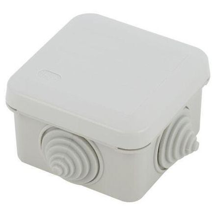 Коробка распаячная KORz-70-70-40-4gv открытой установки 70х70х40мм защелк. крышка 4 вставл. сальника IP55 Эра Б0055758