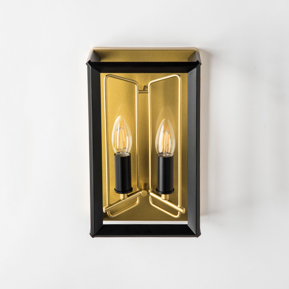 713627 Бра REGOLO 2х40W E14 ЧЕРНЫЙ МАТОВЫЙ/ЗОЛОТО