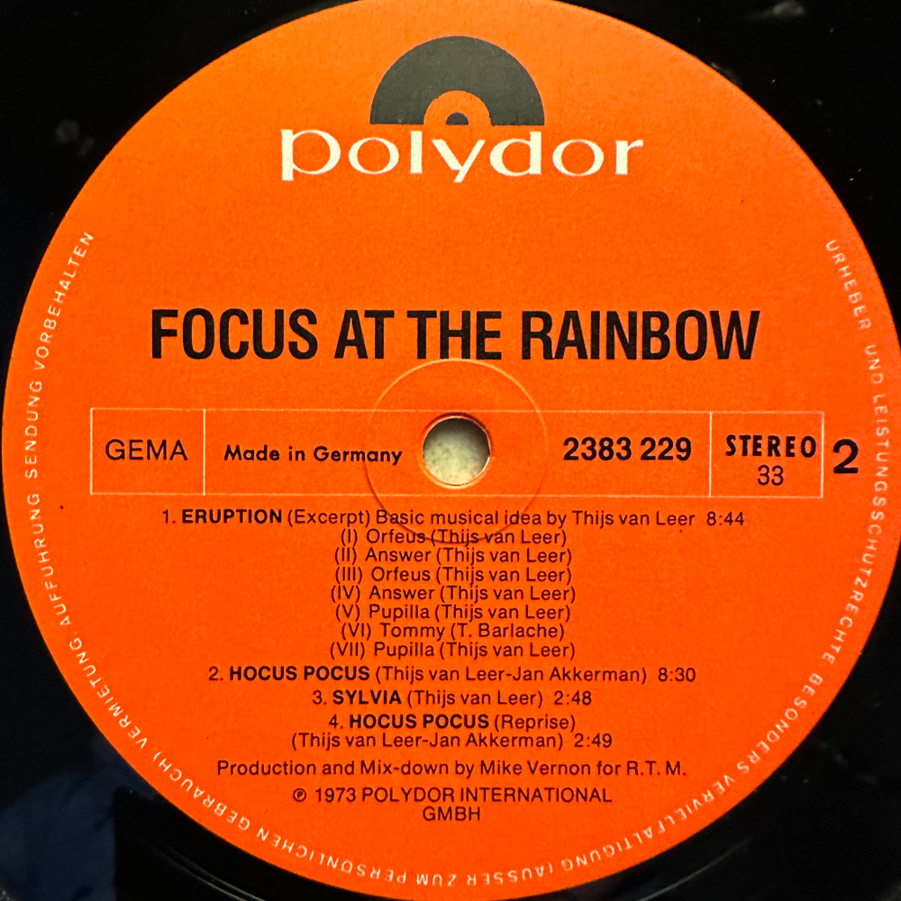 Focus- At The Rainbow (Германия 1973г.)