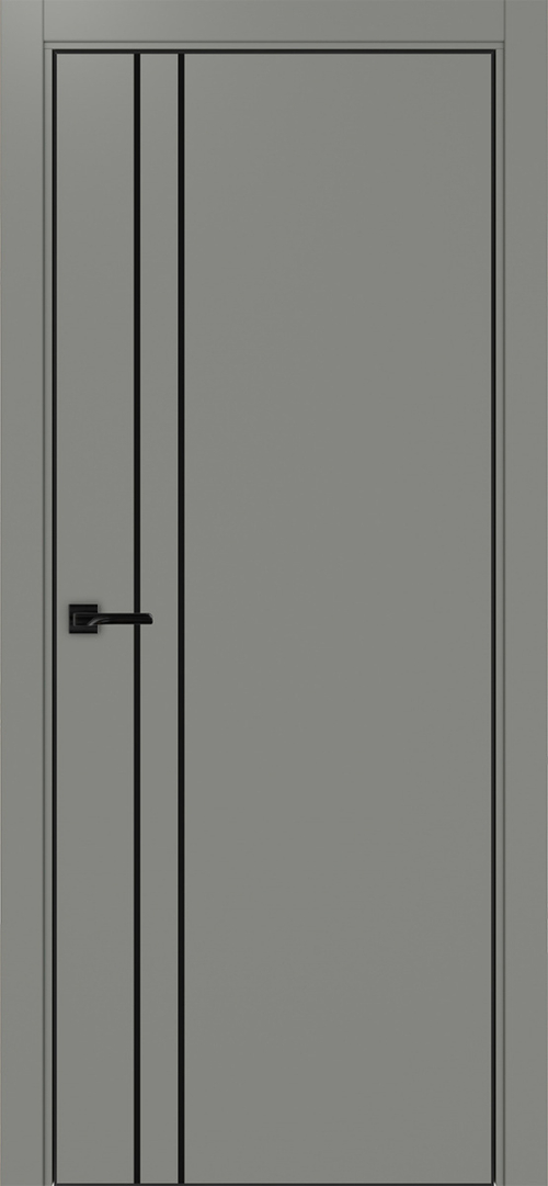 Межкомнатная дверь Optima Porte НЕАПОЛЬ 205 Молдинг SB (чёрный), Алюминиевая кромка SB (матовый чёрный) с 4-х сторон