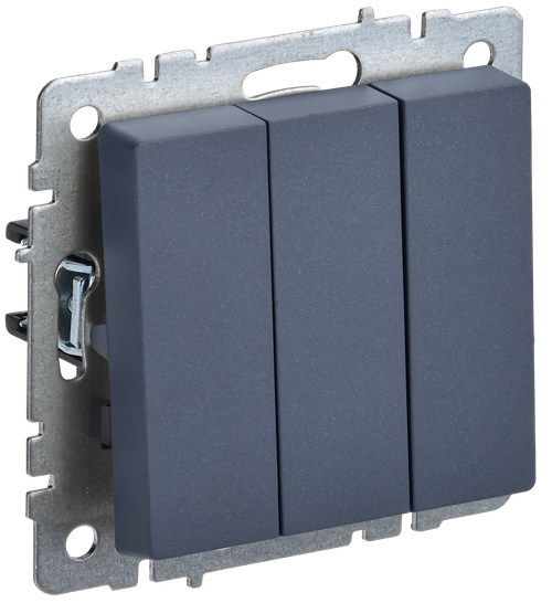 BRITE Выключатель 3-клавишный 10А ВС10-3-0-БрМ маренго IEK