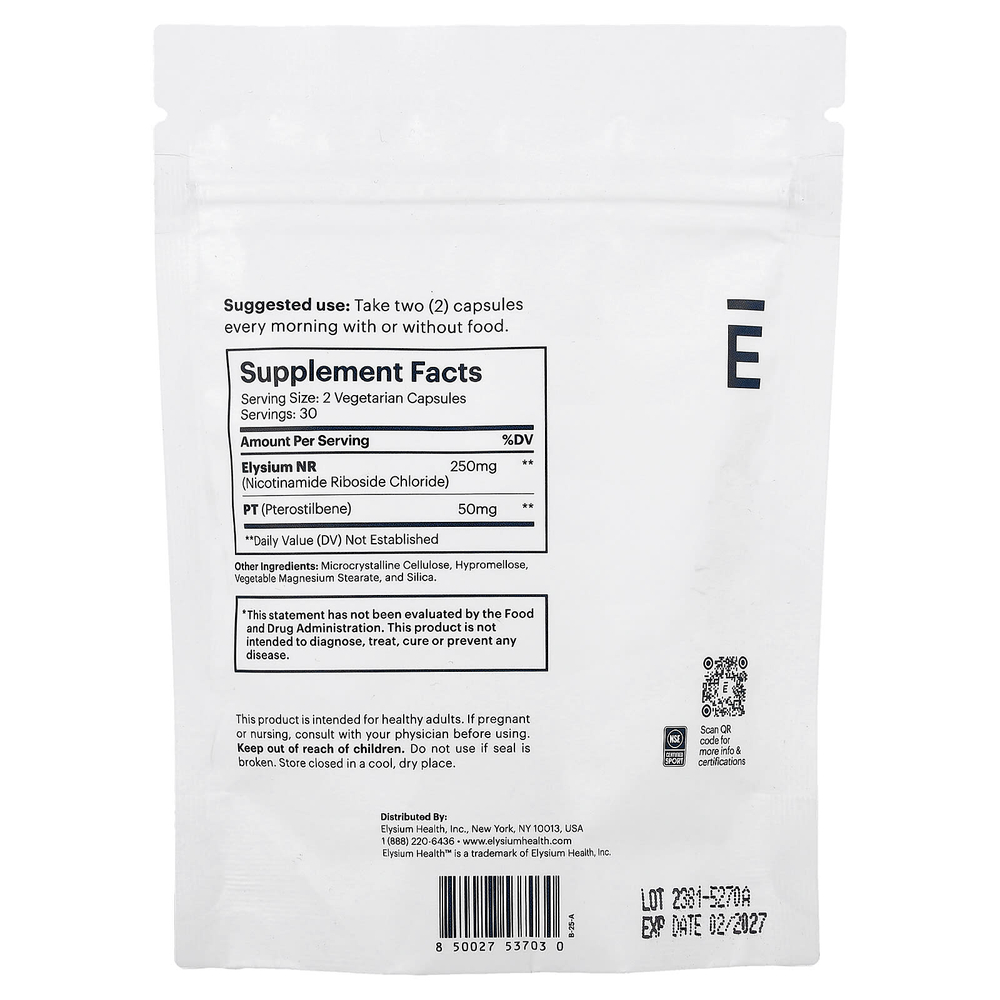 Elysium, Basic, здоровье клеток и оптимизация, 60 капсул