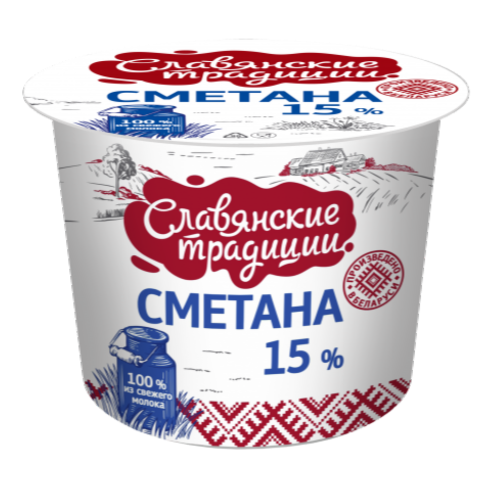Сметана "Славянские традиции" 15%, 380 г