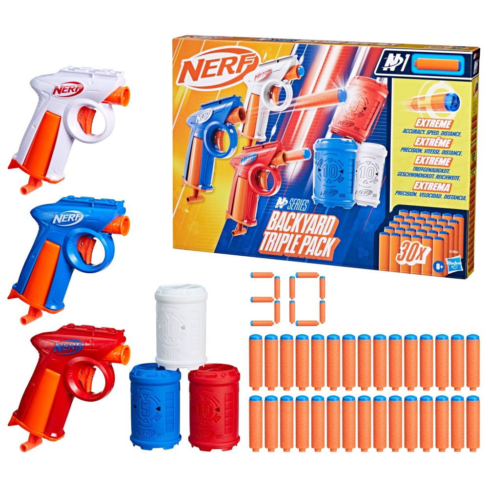 Hasbro G1804 — Nerf N Series Backyard Triple Pack Набор из 3 бластеров со стрелами G1804 — фото 1