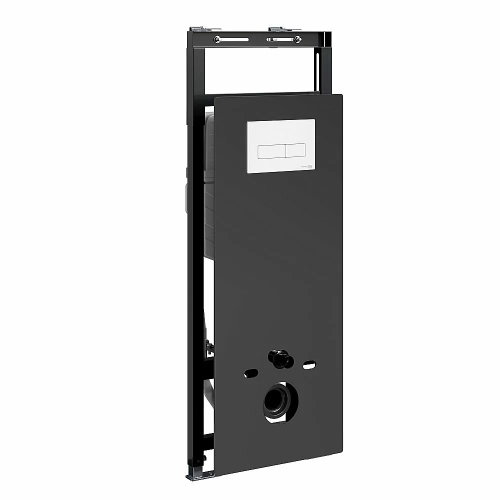 Инсталляция для унитаза WasserKraft Salm 27TLT.010.ME.BL.WM03 черная панель/кнопка белая матовая