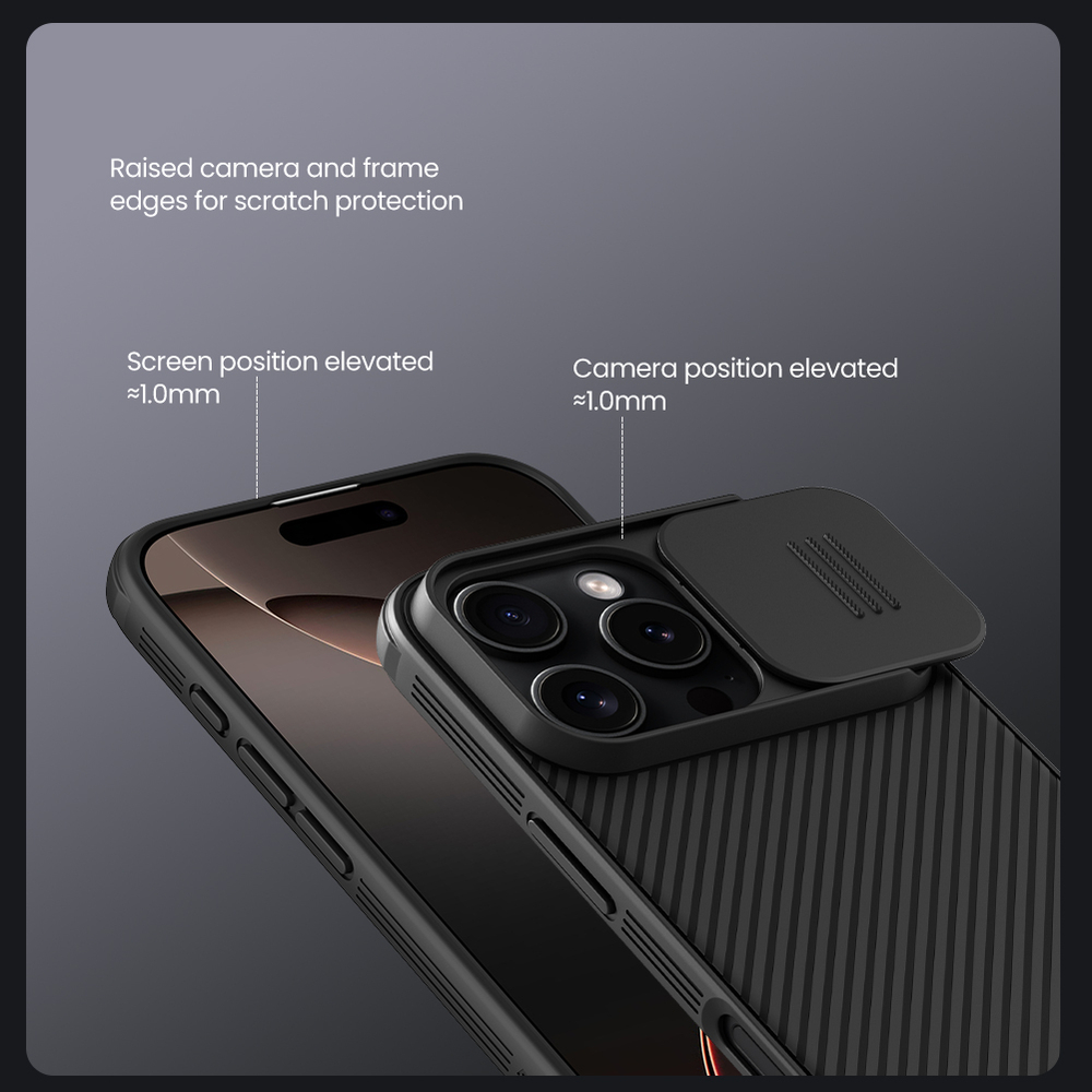 Усиленный чехол с сдвижной шторкой для камеры от Nillkin для iPhone 16 Pro Max, серия CamShield Pro Case