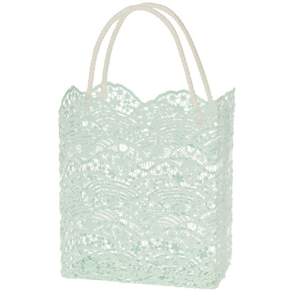 Корзина плетеная "Кружево" (ткань) 17x8xH20см (Мятный)