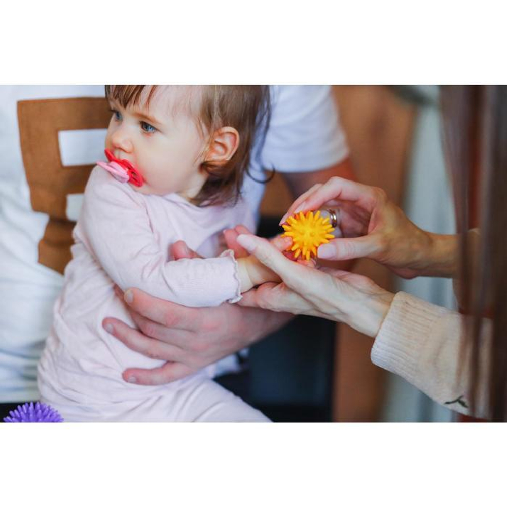 5239095 Развивающий массажный мячик с шипами, «Веселый Ёжик», твёрдый, d= 5 см, цвет МИКС