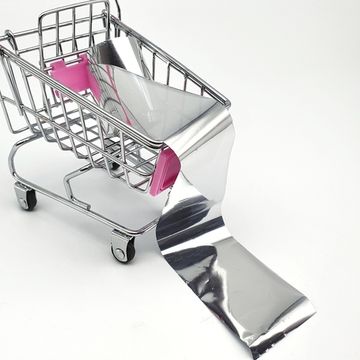 Фольга для литья и дизайна ногтей в пакетиках 1 метр, серебро