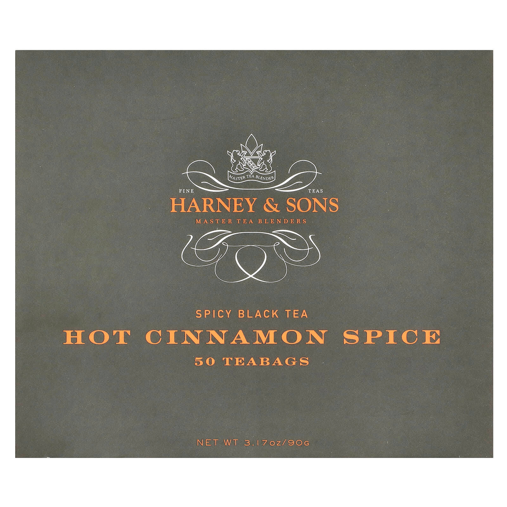 Harney & Sons, Пряный черный чай, горячая корица, 50 чайных пакетиков, 90 г (3,17 унции)