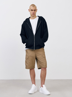 Худи зип с начесом (черный)