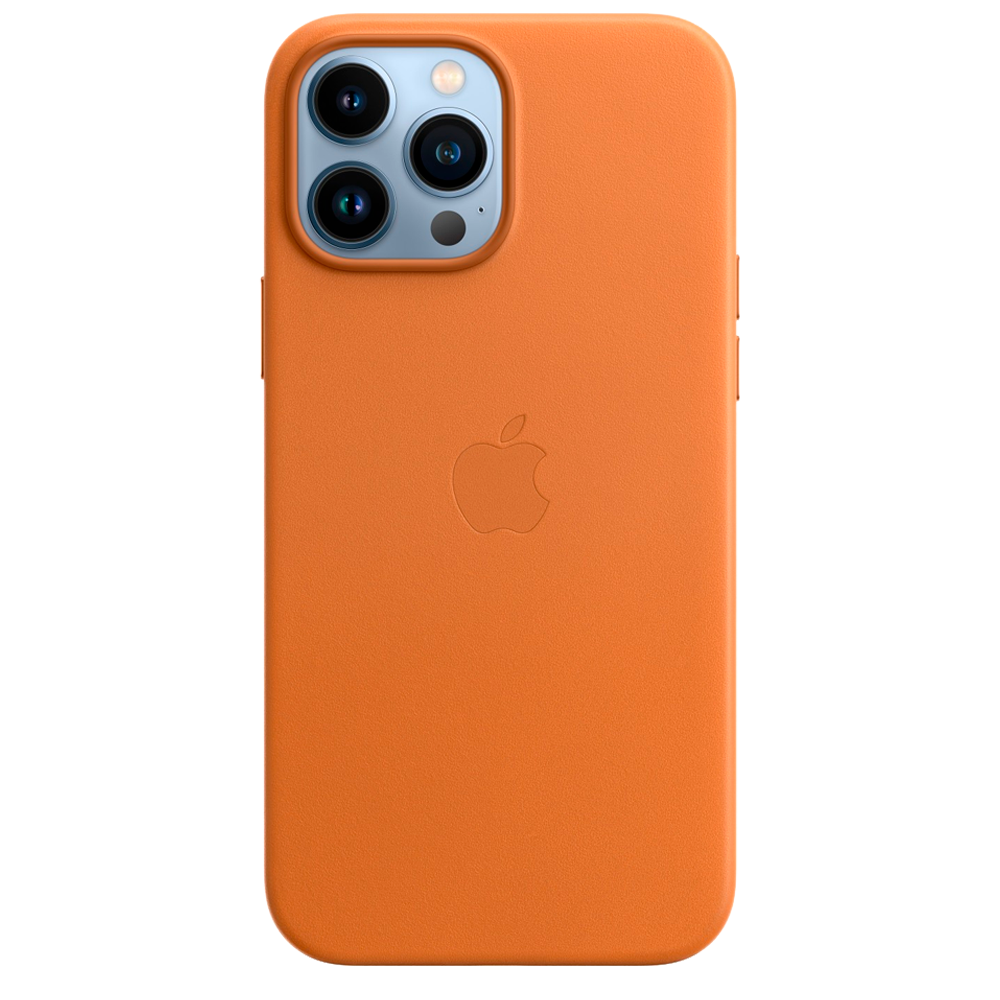 Кожаный чехол с поддержкой MagSafe Apple Leather Case для iPhone 13 Pro Max, Golden Brown (Золотистая охра)