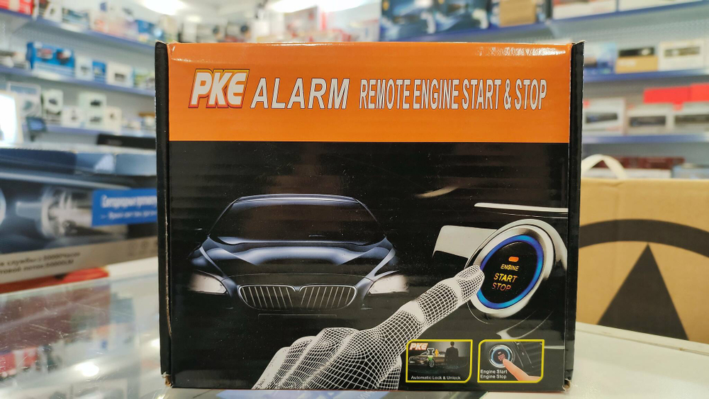 Т4 / Кнопка START-STOP (без выкидного ключа) Engine c бесключевым доступом и функцией автозапуска двигателя для авто ClickStart RKE (0,55кг, 17х14х5см)