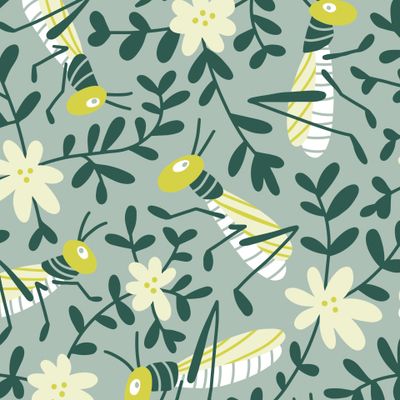 Кузнечики на лугу