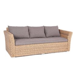 "Капучино" диван из искусственного ротанга (гиацинт) трехместный, цвет соломенный