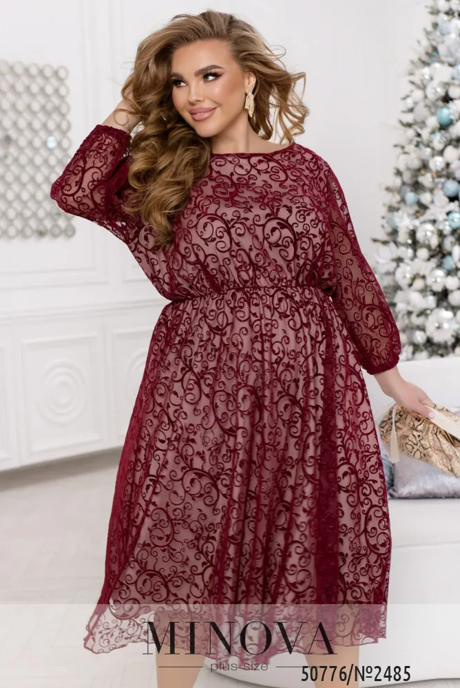 Платье 2485-бордо Minova