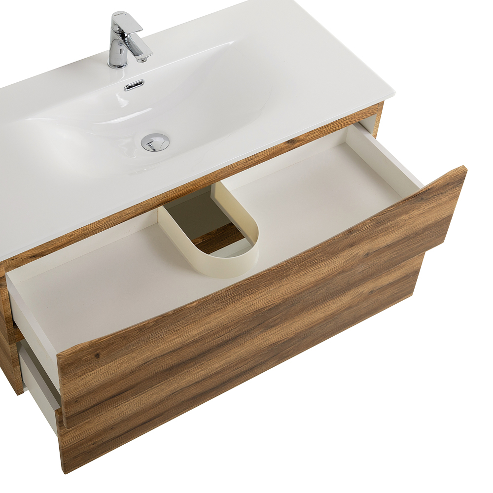 Тумба с раковиной подвесная BelBagno MARINO-CER-N-1000-2C-SO-RR-P Rovere Rustico, раковина белая BB-8099-100