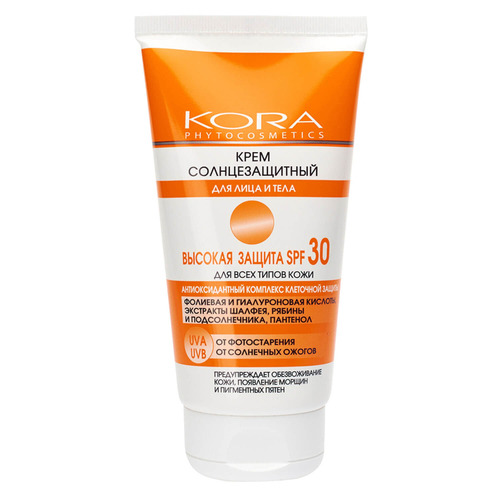 KORA Крем солнцезащитный SPF 30 для лица и тела, 150 мл (42313)