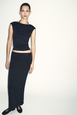 ZARA ТОП С ОТКРЫТОЙ СПИНОЙ, АНТРАЦИТОВО-СЕРЫЙ