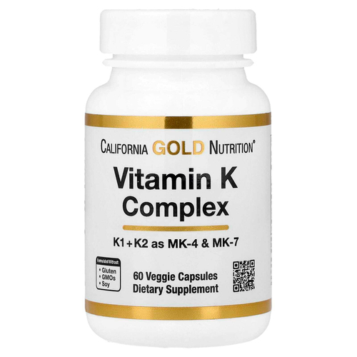 California Gold Nutrition, комплекс витаминов группы K, 60 растительных капсул