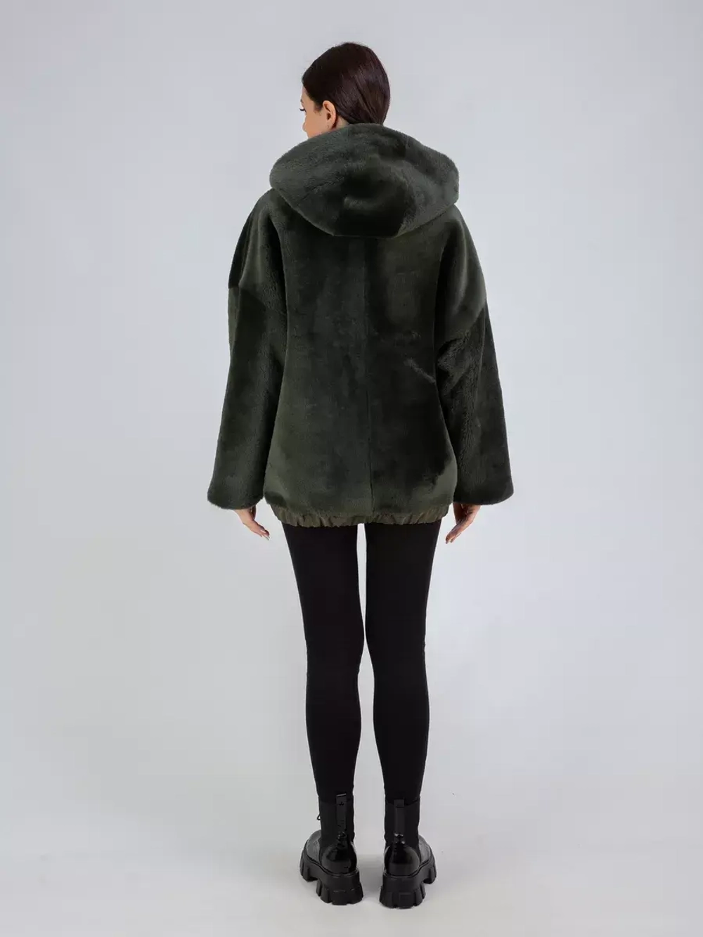 Дубленка натуральная с капюшоном двухсторонняя