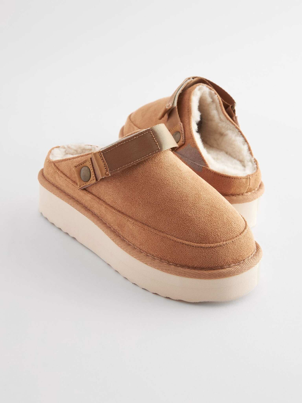 Тапочки с подкладкой из искусственного меха Next 880-271, Песочный