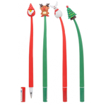 Ручка шариковая, Basir, синие чернила, серия "Новогодние", гибкий корпус с фигуркой, 48 шт