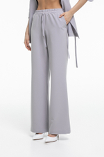 Костюм блуза на запах, лонгслив и брюки клеш