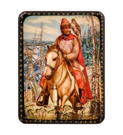 ШК-19/46 Шкатулка в технике декупаж «Соколиная охота» (10х8х3,5)