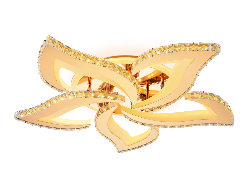 Потолочный светодиодный светильник с пультом FA1724/5 GD золото 3000K/4200K/6400K 113W 630*600*100 (ПДУ РАДИО 2.4G)