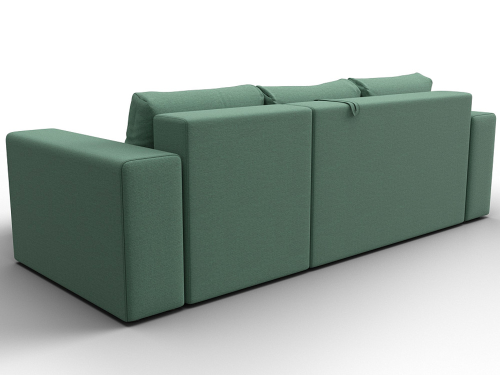 Диван угловой Лига-076 угол универсальный РОГОЖКА Амур 11 зеленый