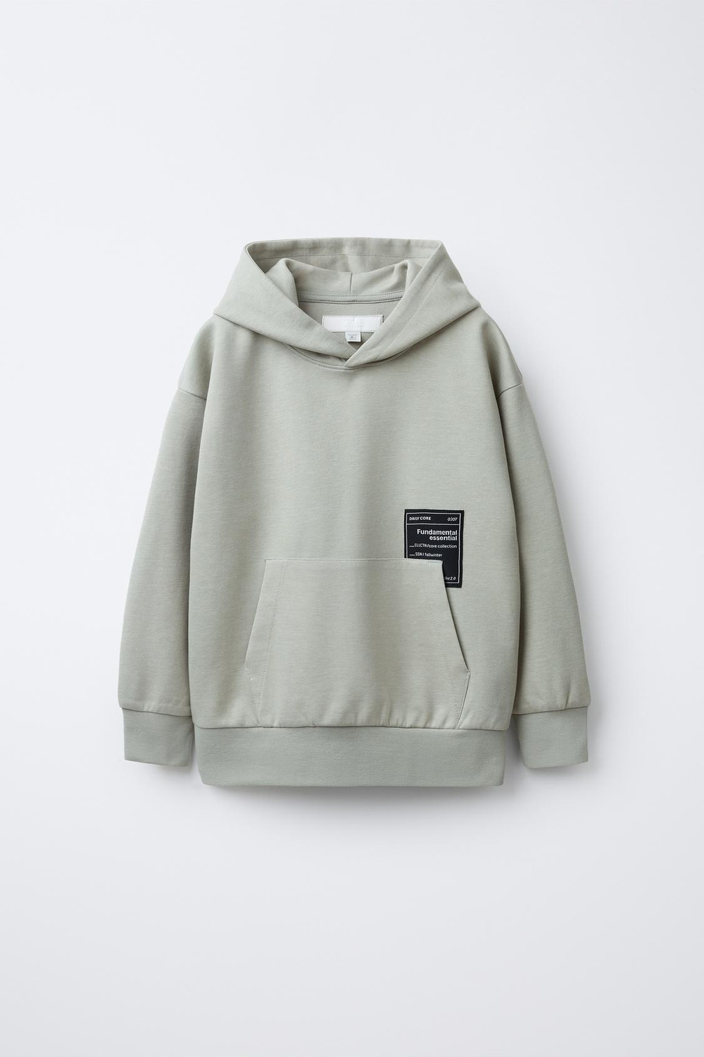 ZARA КОМПЛЕКТ: ТОЛСТОВКА С КАПЮШОНОМ И БРЮКИ-ДЖОГГЕРЫ ИЗ ТКАНИ ИНТЕРЛОК, СВЕТЛО-ЗЕЛЕНЫЙ