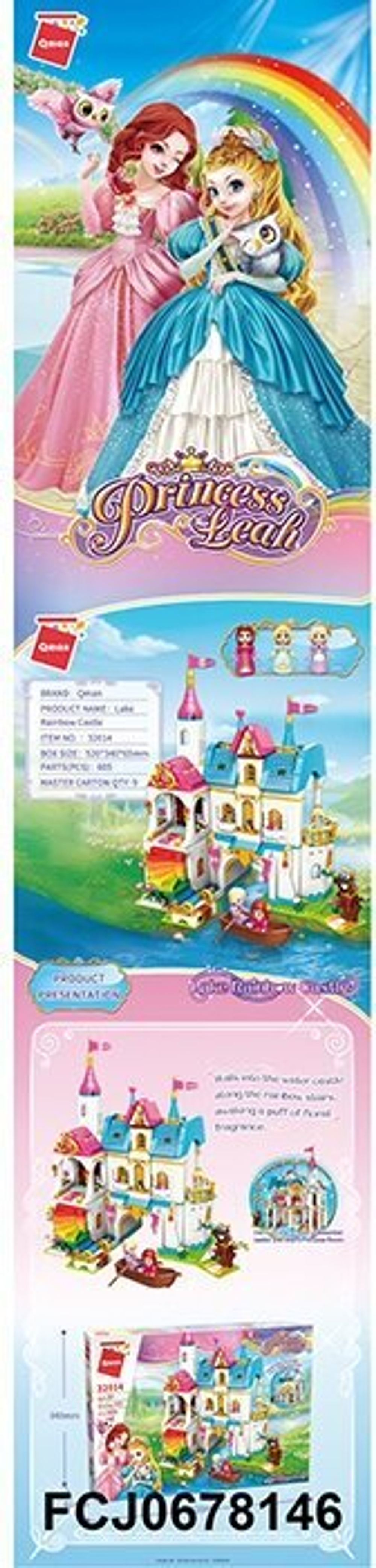 Конструктор Qman Princess Leah C32014 Радужный замок, 605 дет.