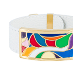 Браслет Fiore Luna на белом кожаном ремешке CB13600-10