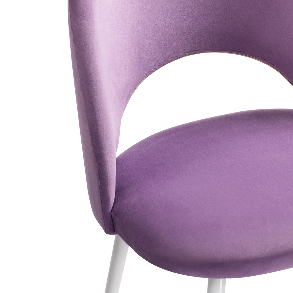 Стул на металлокаркасе Woodville Ирре сиреневый, белый глянец, ножки белые
