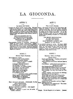 La Gioconda, an opera in four acts | Amilcare Ponchielli