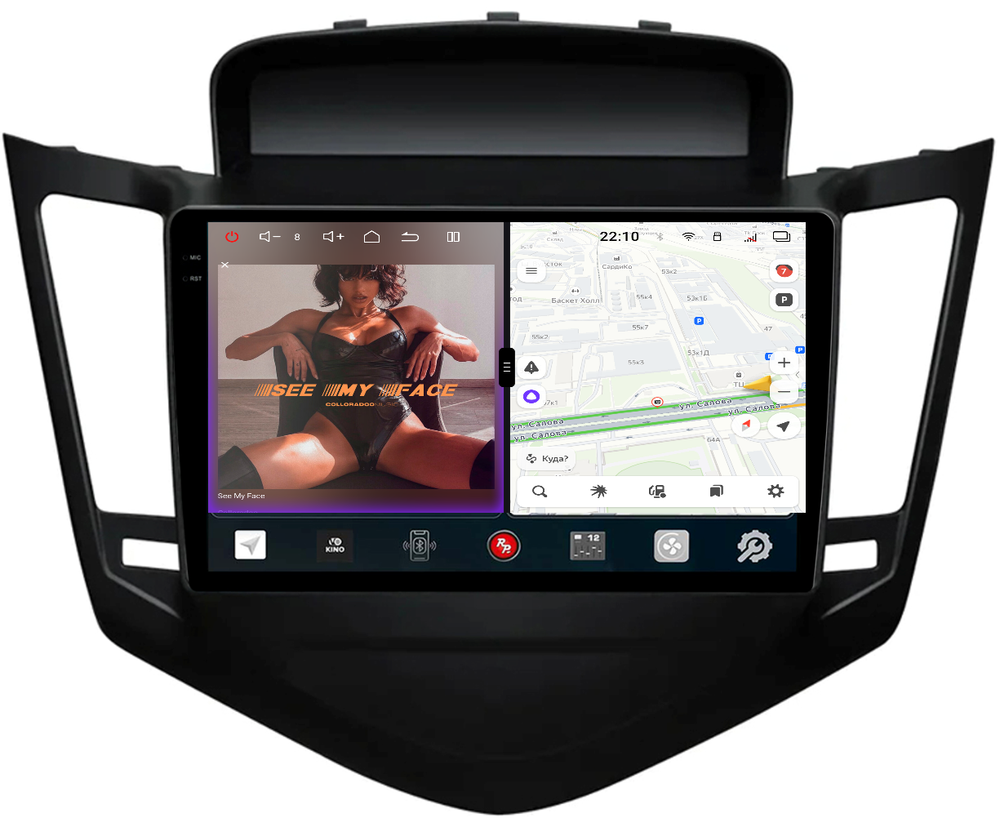 Магнитола для Chevrolet Cruze 2009-2012 (рамка черная) - Redpower 85045B PRO/PROmax ТОП звук, 2K QLED, Android 14, CarPlay, 4G SIM-слот